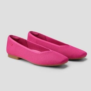 Vivaia Bright Pink Margot Square Toe Ballet Flats Size 39.5 (8.5)